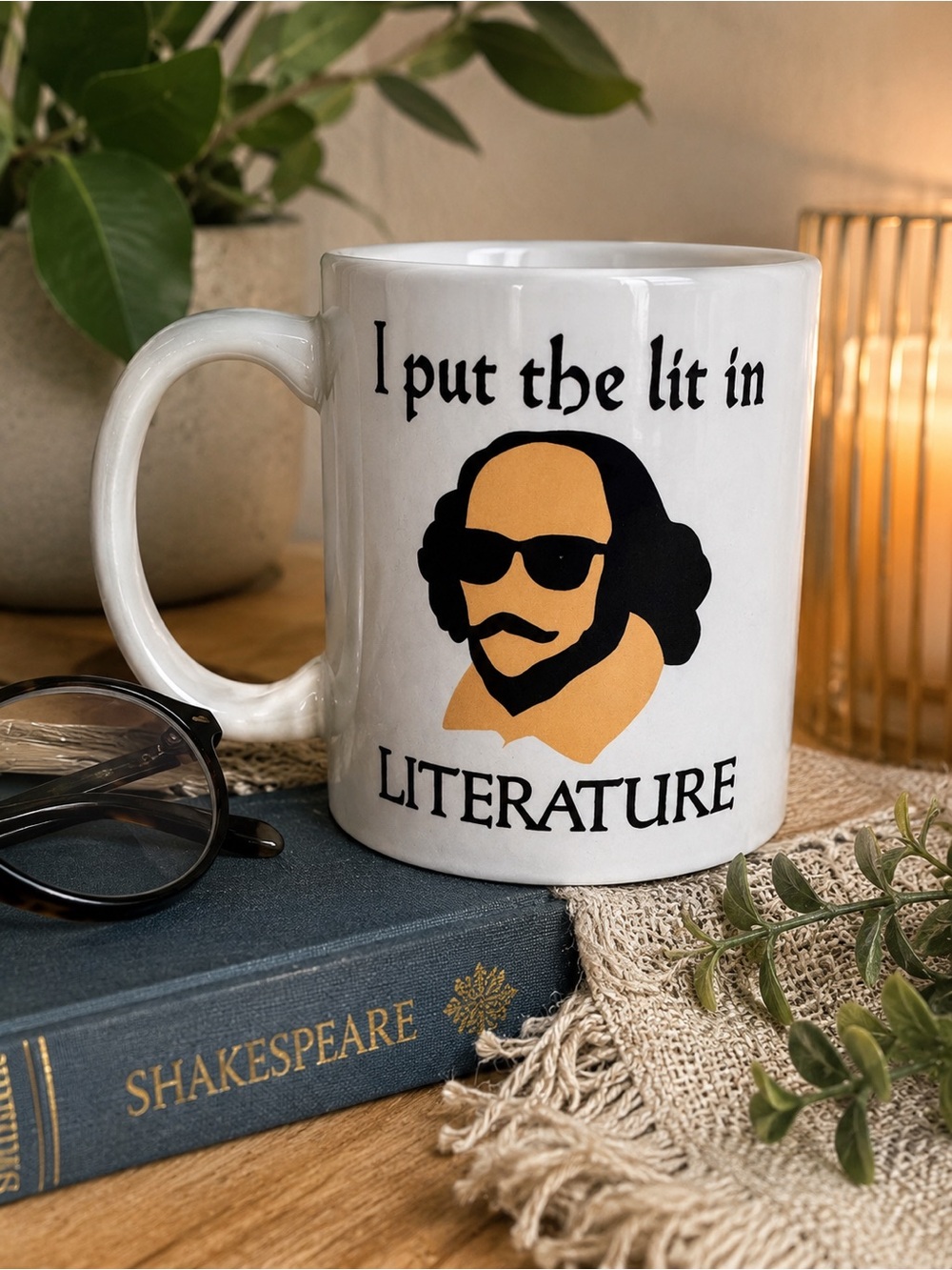 Funny Shakespeare Literature Mug Book Lover English Teacher Dark Academia Coffee